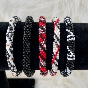 HAND CRAFTED in Nepal Beaded Bracelets (set of 5) #625